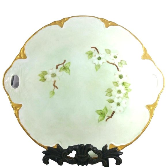 Serving Plate Ceramic Platter w/ Handles Hand Painted Signed Effie Taylor - Picture 1 of 9